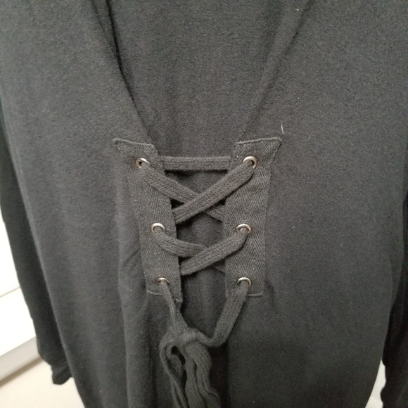 Lane Bryant Corset Waist Black Jersey Knit Tunic Top size 14/16 - Picture 2 of 5